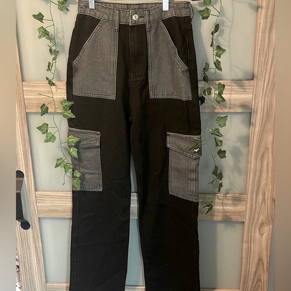 Baggy Cargo Patchwork/Split Jeans - Picture 1 of 4